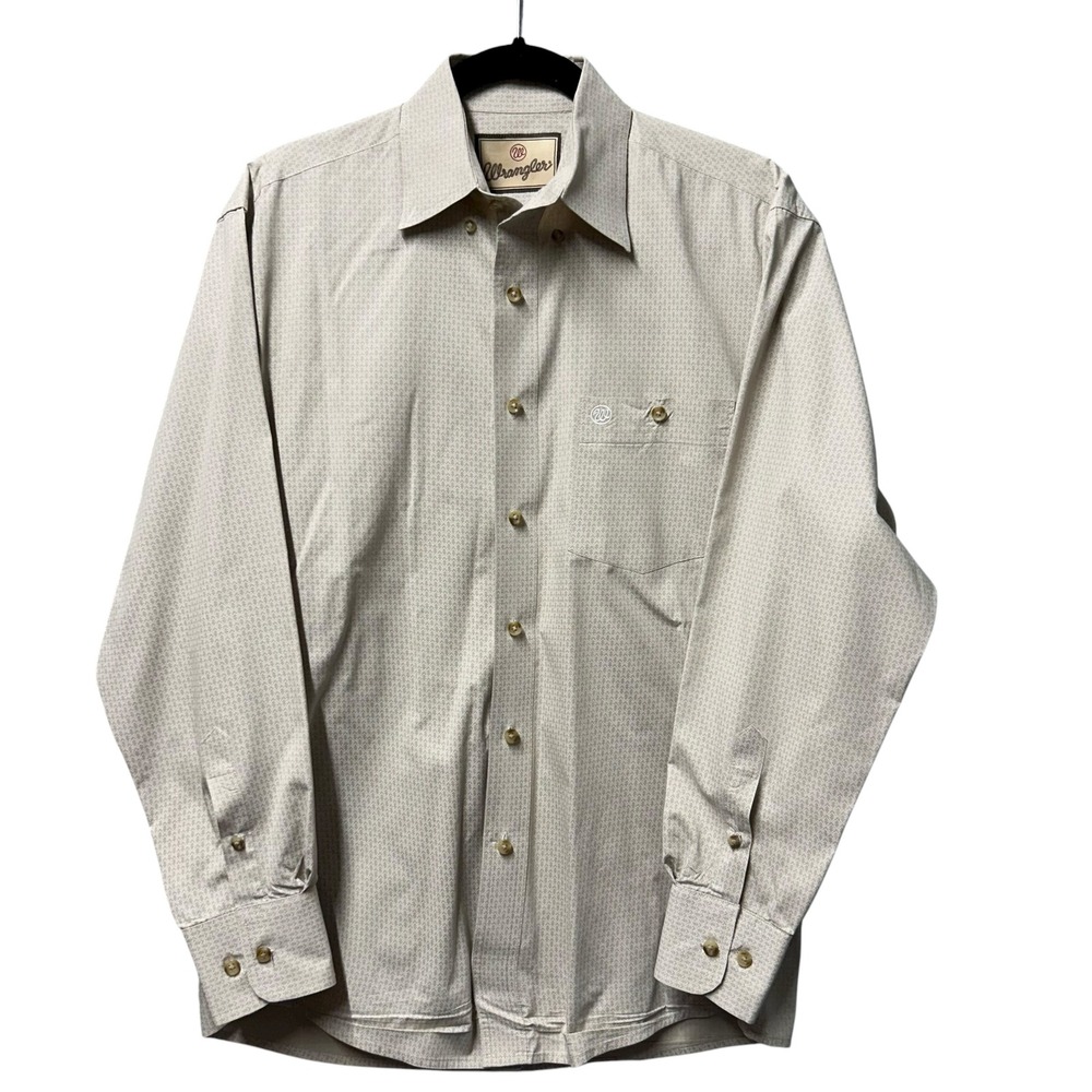 Wrangler Relaxed Western Shirt Long Sleeve Button Up Casual Cowboy Ranch Work-S